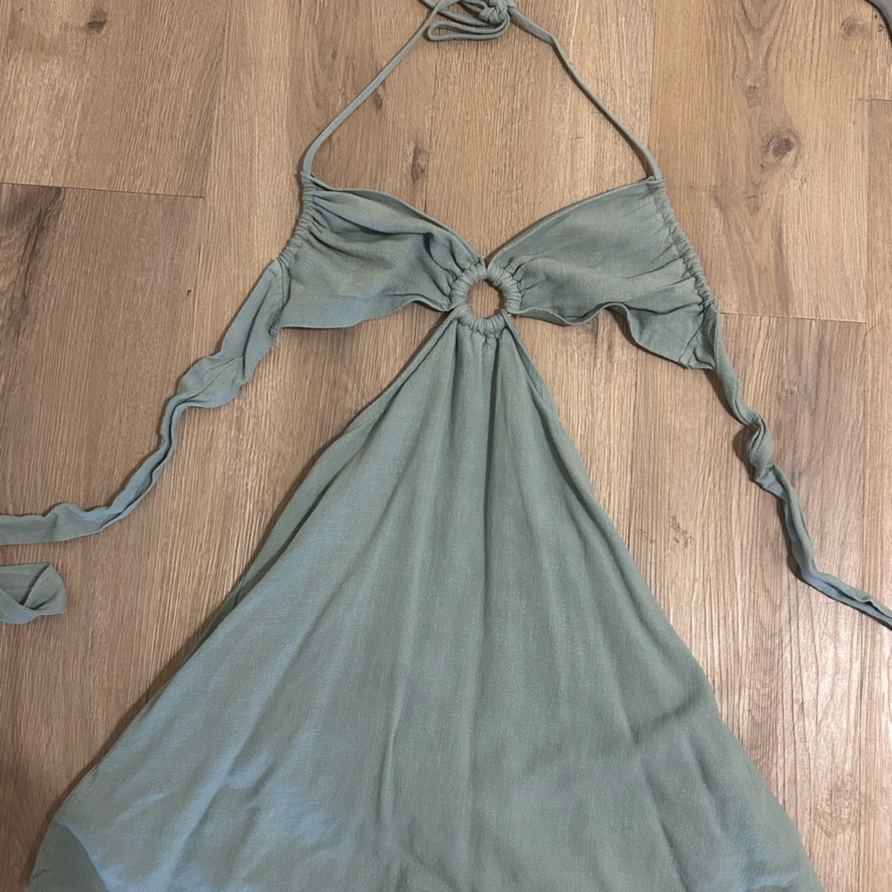 PacSun Sage Green Halter Dress